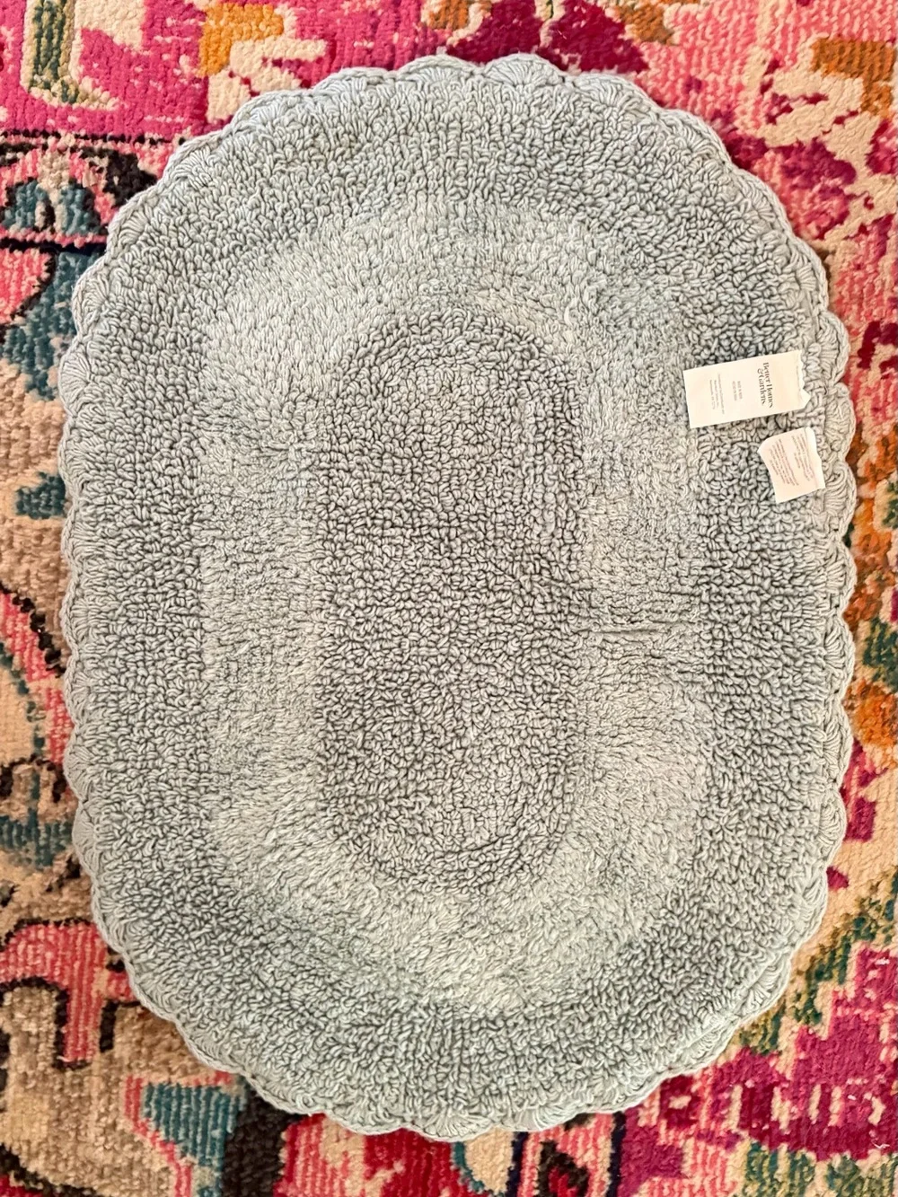Better Homes And Gardens Oval Plush Bath Mat - aqua green
